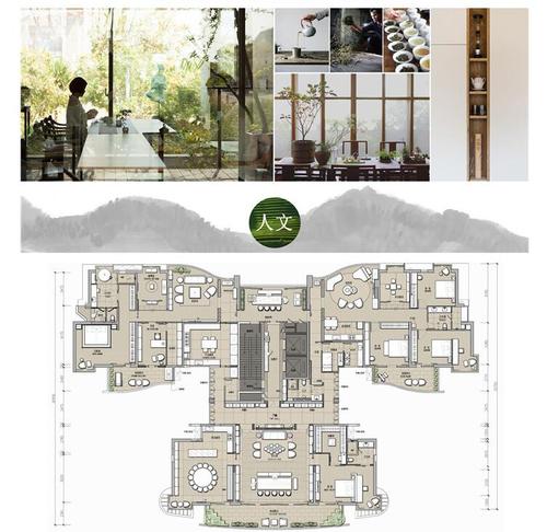 新中式禅意风格别墅样板房室内装修设计方案cad施工图 效果图资料